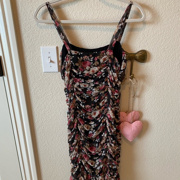 Free Press Floral Ruched Tank Dress - Picture 3 of 5